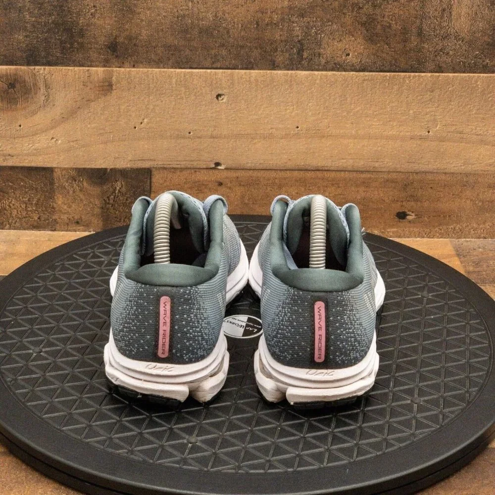 MIZUNO WAVE RIDER WAVE KNIT WOMENS ATHLETIC SHOES RUNNING GYM BLUE LOW SIZE 7.5